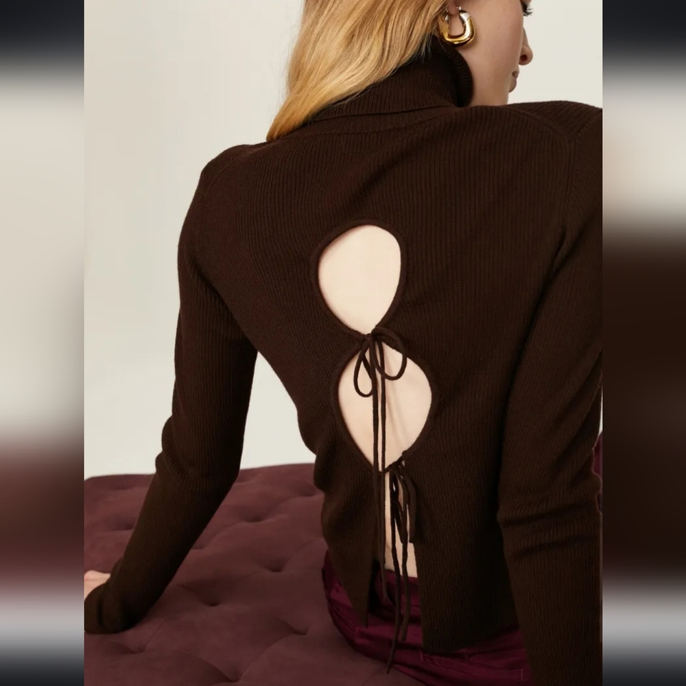 Thakoon Open Back Turtleneck Sweater